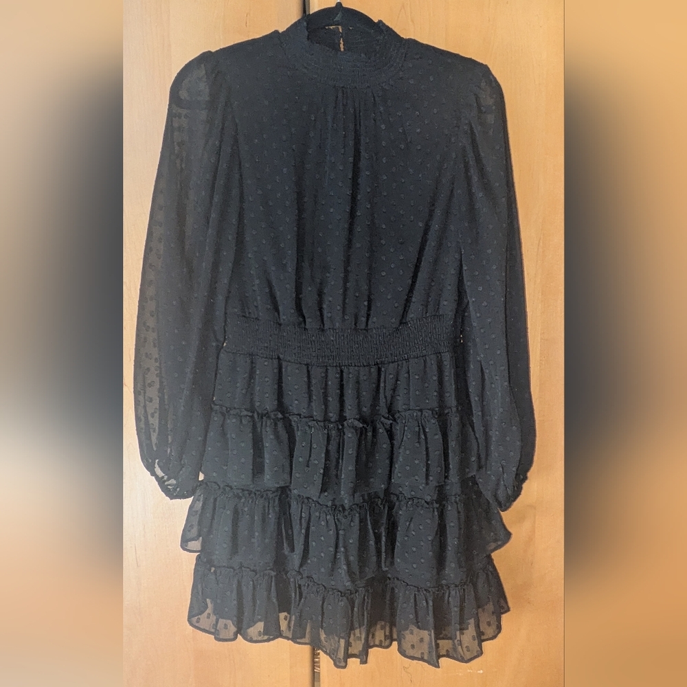 Elegant Black Ruffled Dress